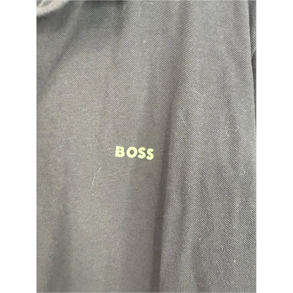 Hugo Boss shirt Black Polo with Lime Green Trim